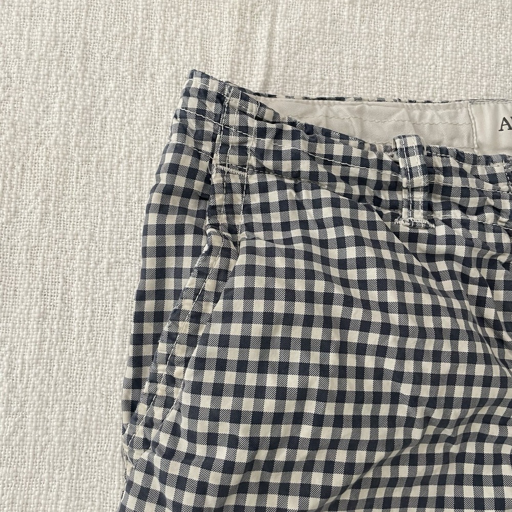 Abercrombie And Fitch Mens 33 Blue Plaid Chino Shorts Gingham Y2K Vintage - Picture 7 of 7